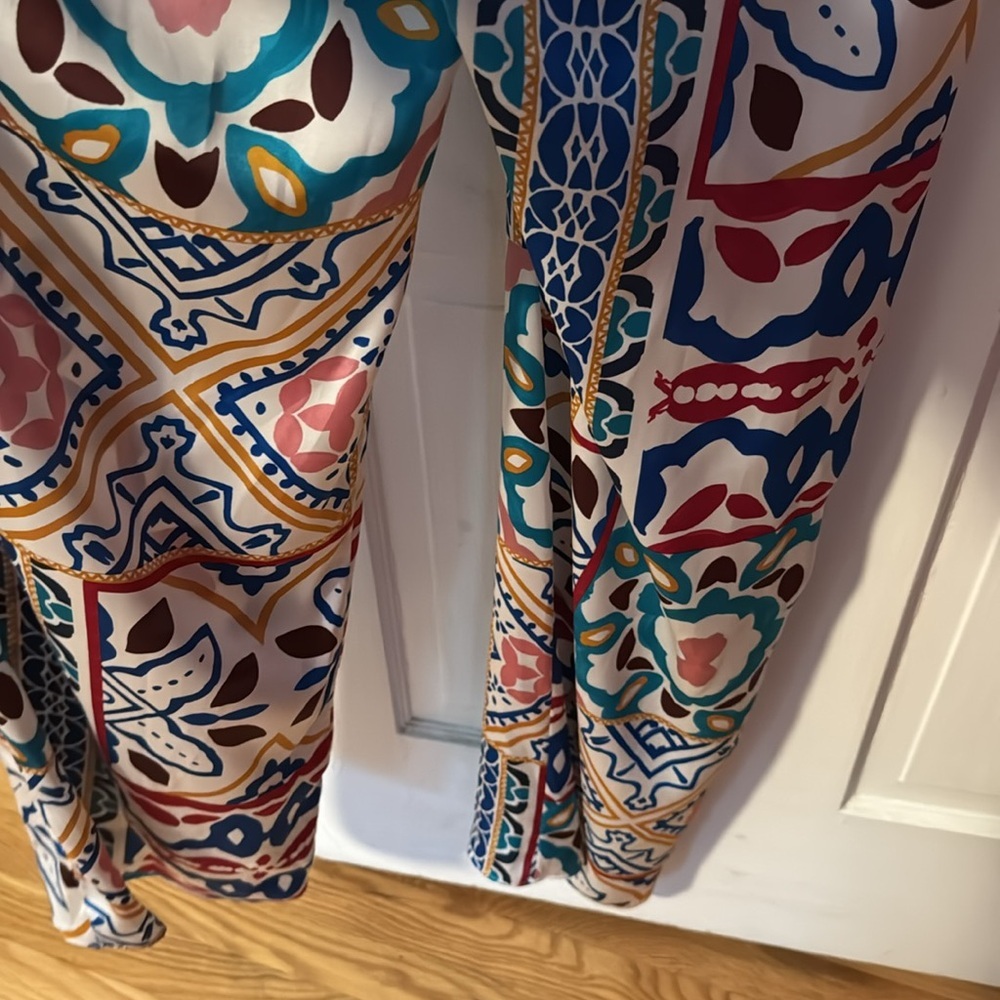 Zara NWT Satin Effect Multicolor Patchwork Print … - image 14